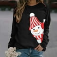 thumbnail image 3 of Pull de Noël pour Femmes, Col Rond, Cardigan d'Hiver, Veste Mi-Longue, Chandail à Capuchon, Blouse à Manches Longues, Mode Imprimée Graphique, 3 of 6