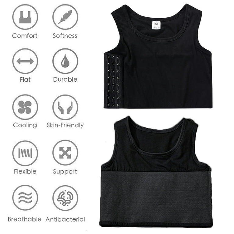 XUJI Women Chest Binder Breast Binder Bra Breathable Corset Vest Tank Tops  (B, M)