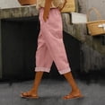thumbnail image 2 of JJHGVB capris pants Knee Length Capri Pants Drawstring Pants mid-calf length Slacks active pants women Lightweight Breathable pantalones capri Straight Leg Pants Cropped Pant Pink M, 2 of 7