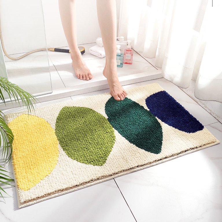 Decorative Bath Rugs 18x26 Small Bathroom Mats for Bath Tub Sink Water  Absorbent Non Slip Microfiber Shower Green Rug for Entrance Indoor  Doormats