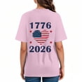 thumbnail image 6 of Duqingm Custom Usa Eagles 250th Anniversary Independence Day POROPL T Shirts for Women,Cotton Womens Graphic Tshirts Crewneck Short Sleeve Shirt Pink,M, 6 of 7