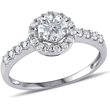Miabella 1 Carat T.W. Diamond 14kt White Gold Halo Engagement Ring