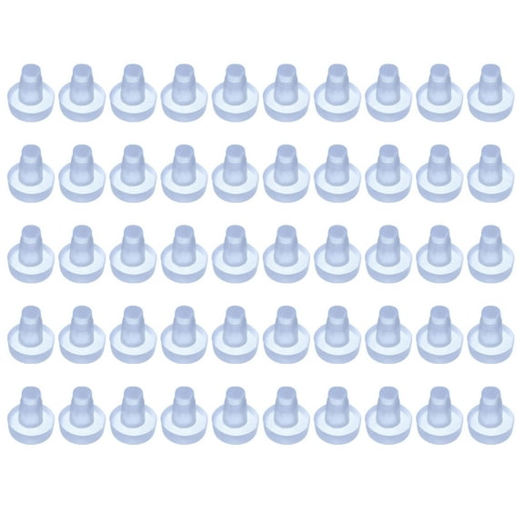 Uxcell Glass Table Top Bumpers, 50 Pcs 6mm Soft Stem Clear Rubber Bumpers with Stem Cabinet Door Bumpers A-type Pellets, Clear