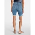 thumbnail image 4 of Time and Tru Women's Mid Rise Denim Bermuda Shorts, 10" Inseam, Sizes 0-22, 4 of 6