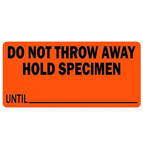 Do Not Throw Away Hold Specimen Until Medical Healthcare Labels - 500 Labels Per Roll, 2x 1 ...