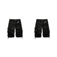 thumbnail image 2 of Minnieouse Pantalones cortos Cargo para hombre, cintura expandible portátil, multibolsillos, ligeros, transpirables, informales, pantalones Negro cuarenta 2piezas, 2 of 6