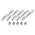 thumbnail image 1 of 3/8"-16 Fully Threaded Rod, 5Pcs 304 Stainless Steel 2.8" Long Threaded Screw, 1 of 7