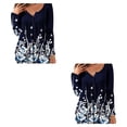 thumbnail image 1 of sweethay Camisa de mujer Poliéster Cuello en V Estampado de flores Lavable Adorable Elegante Blusa Interior Exterior Oficina en casa Camisas Type24 NO24, 1 of 6