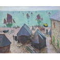 thumbnail image 2 of Monet, Claude 14x12 Black Ornate Wood Framed with Double Matting Museum Art Print Titled - The Departure of the Boats, Étretat, 2 of 4