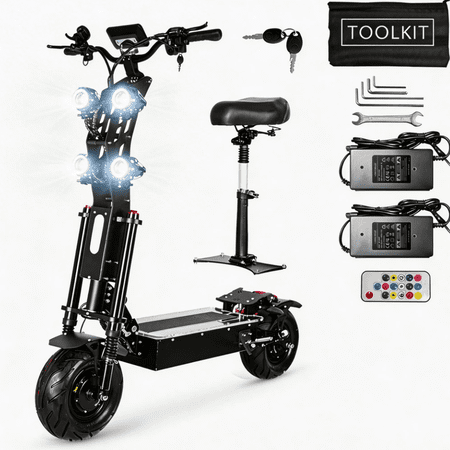 13 Electric Scooter for Adult with Seat 10000W Dual Motor Up to 55 mph 75 Miles Range,Fast Sport E-Scooter Max Load 440lbs NFC and Large Display