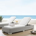 thumbnail image 2 of Modway Conway Sunbrella? Outdoor Patio Wicker Rattan Chaise Lounge in Light Gray White, 2 of 11