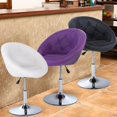 thumbnail image 1 of Costway 1PC PU Leather Adjustable Modern Swivel Round Accent Chair 3 color, 1 of 7