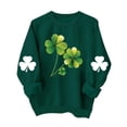 thumbnail image 3 of TaTaai Women St. Patrick's Day Printed Crew Neck Long Sleeve Sweatshirt Casual Fashion Loose Pullover Tops for Daily Office Street Wear Soft Comfortable No Hood Sweatshirt Gift, 3 of 7