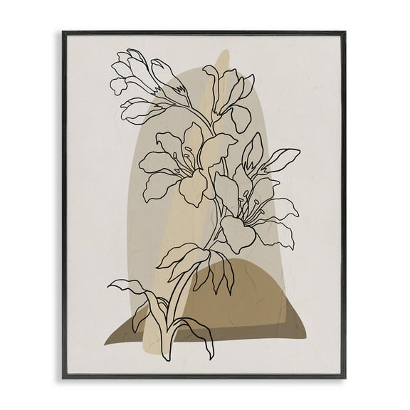 Stupell Industries Boho Lily Impression Botanical & Floral Painting Black Framed Art Print Wall Art, 11 x 14