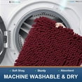 thumbnail image 5 of Smiry Luxury Chenille Bathroom Rugs, Extra Soft and Absorbent Bath Mat, Wine Red, 16"x24", 5 of 8