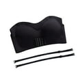 Women Strapless Bra Seamless Bralette Non Slip Push Up Bandeau With Detachable Strap Tube Top