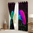 thumbnail image 3 of Homewish Gradient Gamepads Black Out Curtains for Kids Children Boys,Ombre Geometric Hexagon Curtains Pack of 2 (42x63 Each),Video Game Bedroom Curtains,Super Cozy Room Decor, 3 of 6