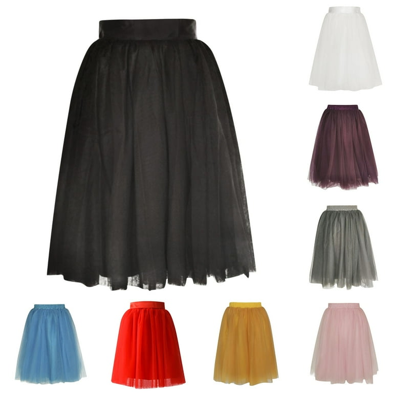 Fashion Ballerina Skirt for Women Casual Knee Length Basic Versatile Princess Skirts Ladies Prom Wedding Midi Dress Walmart