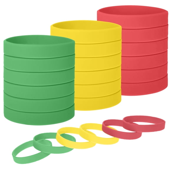 Muka 24 Pcs Élastiques Multicolores pour Enfants, Bracelet en silicone-Rouge Jaune Vert-24 Pcs