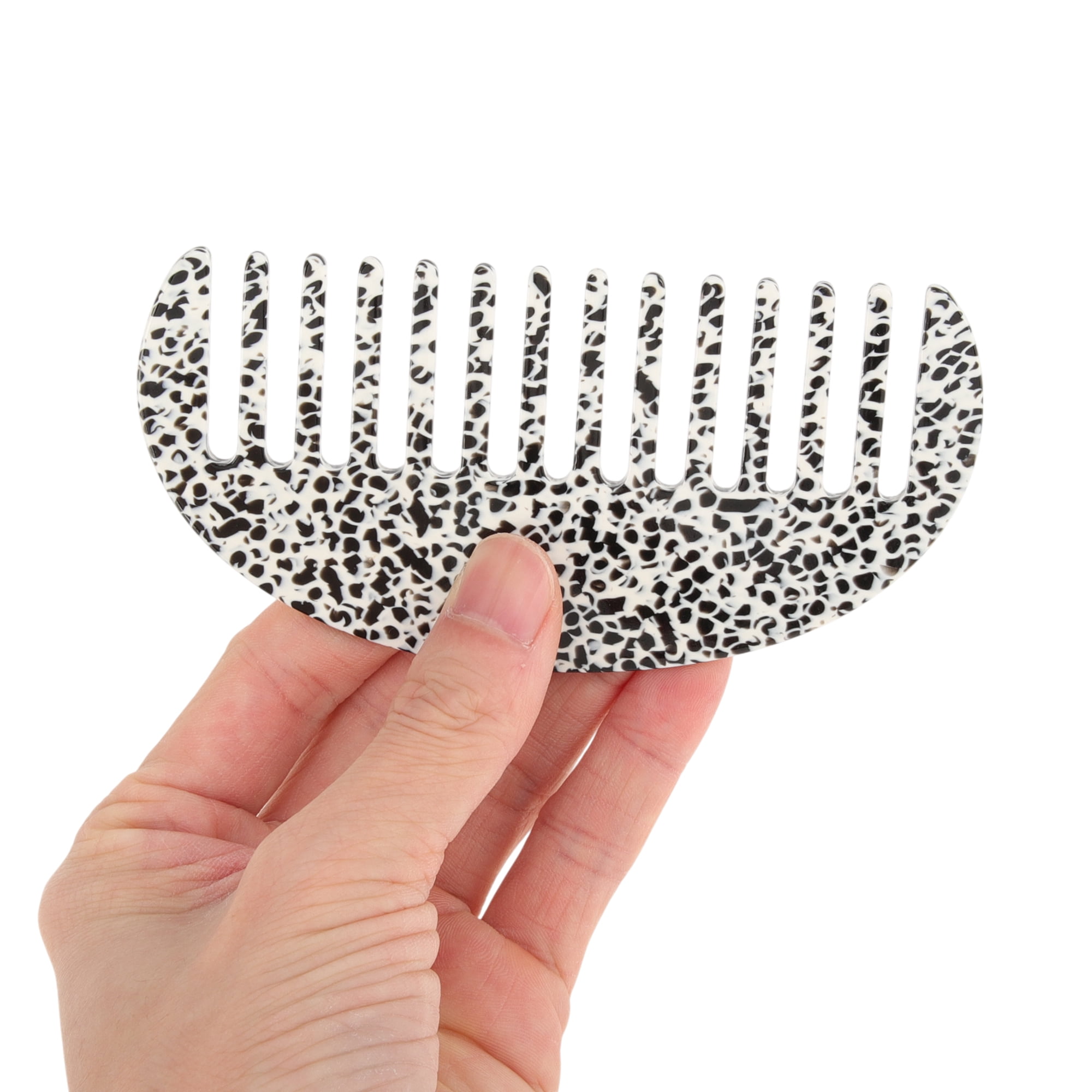 Unique Bargains 1 Pc Portable Spotted Pattern Hair Comb for All Hair Types Styles Black