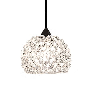 WAC Lighting Gia LED Quick Connect Pendant White Diamond Shade With Chrome Socket Set