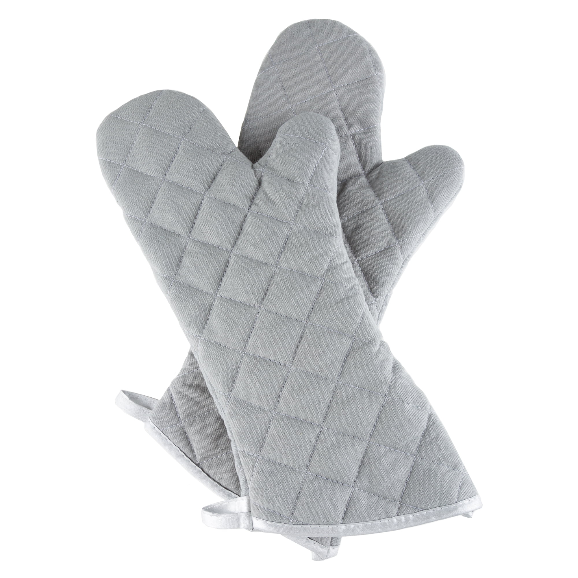Oven Mitts, Set of 2 Oversized Quilted Mittens, Flame and Heat