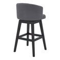 thumbnail image 3 of Benjara 30 Inches Button Tufted Fabric Padded Swivel Barstool, Gray, 3 of 5