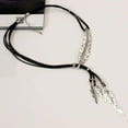 thumbnail image 3 of UDIYO Bohemian Women Rhinestone Feather Pendant Faux Leather Rope Necklace Jewelry, 3 of 7