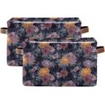 thumbnail image 2 of GZHJMY Collapsible Storage Basket Art Flowers-c Rectangular Storage Bins Baskets Toys Storage Bins with Handles for Bedroom Home Office 2PCS, 2 of 7