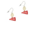 thumbnail image 2 of Delight Jewelry Acrylic 3/4" Red Cheer Megaphone Goldtone Leaf French Earrings, 2 of 4