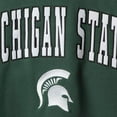thumbnail image 4 of Men's Colosseum Green Michigan State Spartans Arch & Logo Crew Neck Sweatshirt, 4 of 4