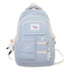 thumbnail image 1 of Preppy Backpack Smiley Face Aesthetic Backpack Solid Book Triple Bags Zipper Large Laptop Backpack Supplies (Blue), 1 of 5