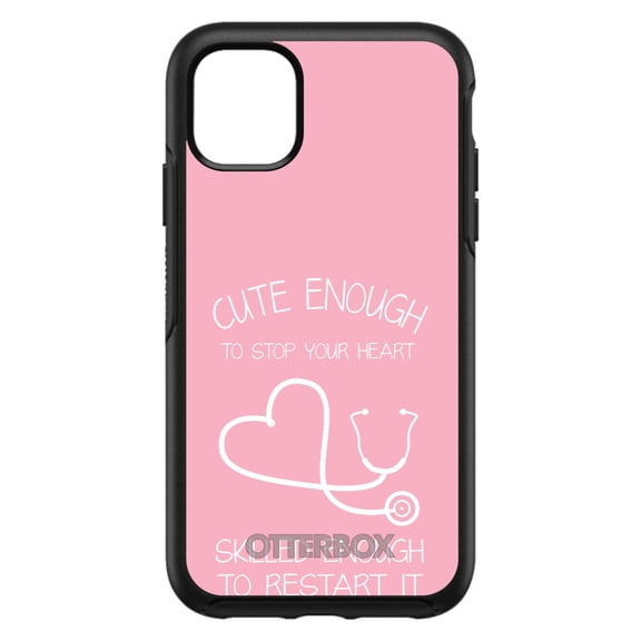DistinctInk OtterBox Symmetry Custom Case for Apple iPhone 15 (6.1" Screen) - Show Your Support for Nurses - Lightweight Grip