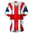 thumbnail image 5 of Débardeurs Grande Taille pour Femmes Col Rond Imprimé T-Shirts Manches Courtes Blouse Ample Col en V T-Shirt Femmes en Solde, 5 of 5