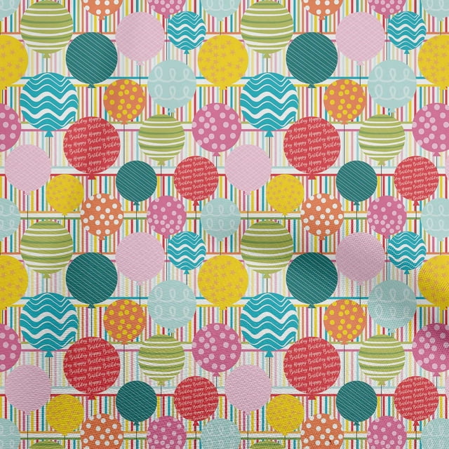 oneOone Polyester Spandex Tissu Multicolore Enfants Ballon avec Tissu Imprimé de Matériel de Couture à Rayures par la Cour 56 Pouces de Large