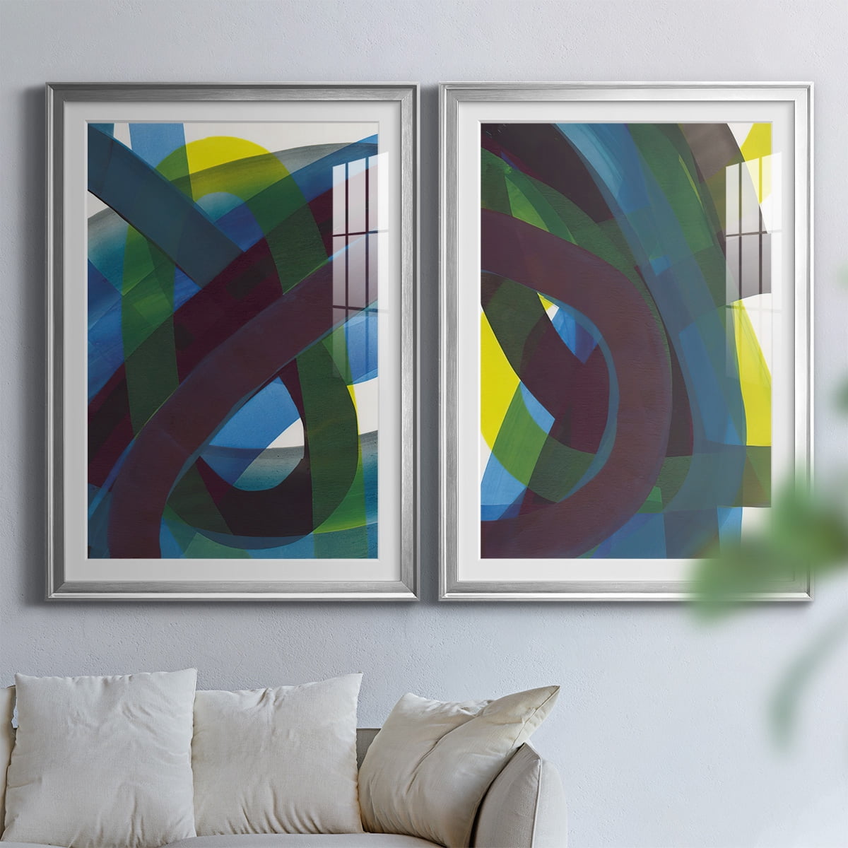 Wexford Home Cool Network I Premium Framed Print, 26.5" x 36.5" - Ready to Hang, Silver (Set of 2)