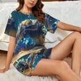 thumbnail image 4 of Rateoe Sunshine Underwater Sand Turtle for 2 Piece Short Sleeves Pajama Sets Casual Lounge Sleepwear Ladies Pjs Sets with Pocket-X-Large, 4 of 6