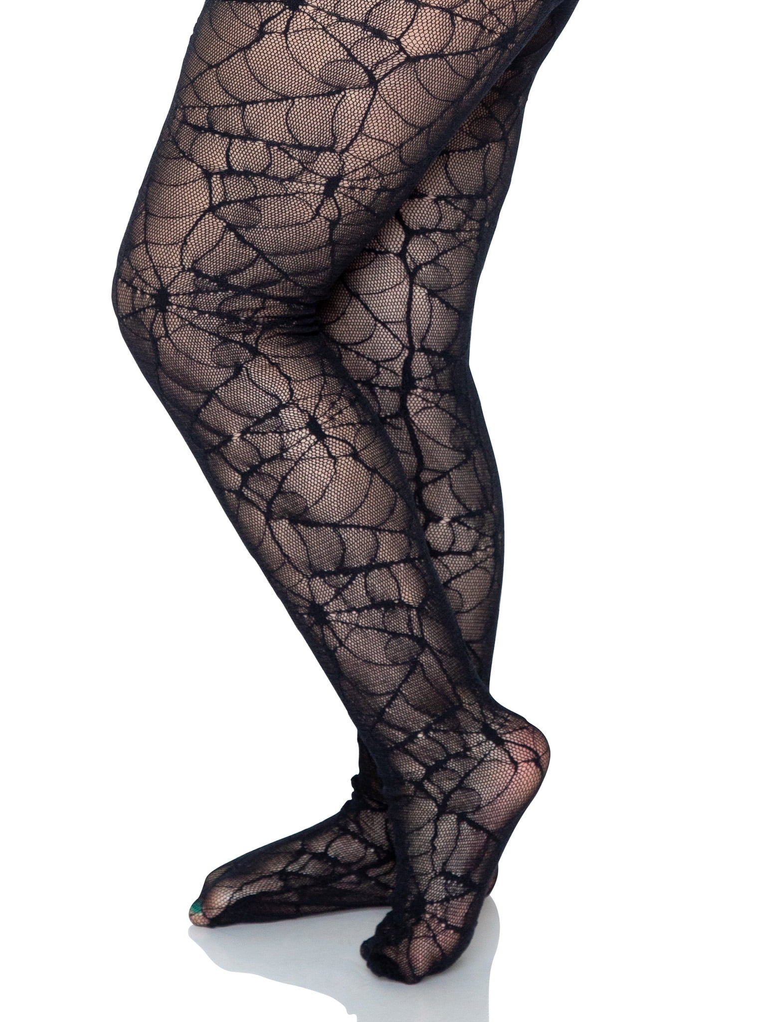 Halloween Girls Spider Web Lace Sheer Tights Costume Accessory, by Way to  Celebrate, Size L