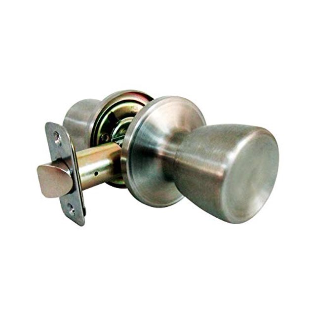 Pomo para puerta de paso, impecable, con forma de tulipán, de acero inoxidable satinado
