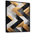 Designart "Geometric Tiles in Black and Gold II" Abstract Framed Wall