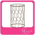 thumbnail image 1 of Adore Decor Harper Table d'Appoint Moderne en Verre et Métal, Batterie Décorative Géométrique Or Petit Accent pour Salon, 15,75" de Large Table, 1 of 5