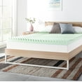 thumbnail image 5 of Mellow 4" Egg Crate Memory Foam Mattress Topper with Green Tea, King, 5 of 10