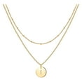 thumbnail image 1 of Corazón de la moda de las mujeres Letra Collar Cadena 26 Circular Doble Capa Cuello, 1 of 5