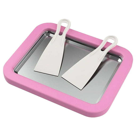 Rolled Ice Cream Maker Kit,At-Home Rolled Ice Cream Tray With 2 Scrapers,Instant Ice Cream Maker,Diy Homemade Rolled Ice Cream Machine, Instant Easy Bake Ice Cream Maker For Families And Parties,F
