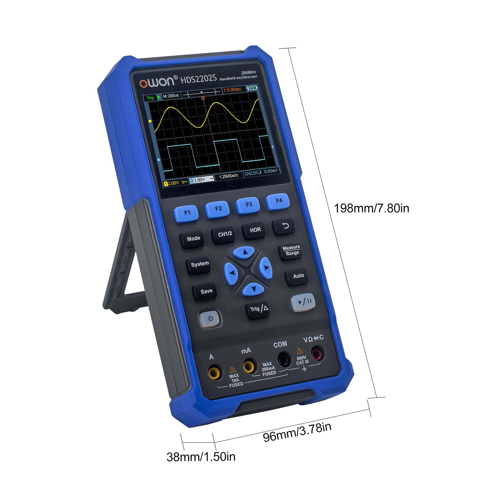 Oscilloscope,In 1 Handheld 20000 Tester 3.5-inch Hds2202s 3 In Tester 3.5-inch Color 3.5-inch Color Lcd Handheld 200mhz Dual 3 In 1 Channels Rms 20000 Rms 20000 Tester Lcd Reable Type-c Dsfen
