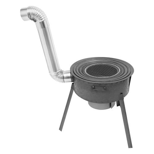 DENEST Outdoor Wood-Fueled BBQ Grill with 4-Ring Heavy-Duty Carbon Steel Firepit - Large 20.5-Inch Portable