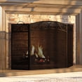 thumbnail image 2 of 3-Panel Fire Screen, Black, 51"L x 31"H, Spark Guard, Foldable, Easy to Clean, 2 of 9