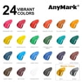thumbnail image 2 of Set de pintura acrílica AnyMark, 24 colores, botellas de 60 ml, 10 pinceles, 2 of 7