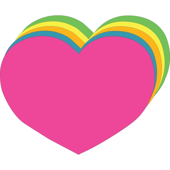 SHAPES ETC. Heart Bright Neon Assorted Color Super Cut-Outs- 8” x 10”