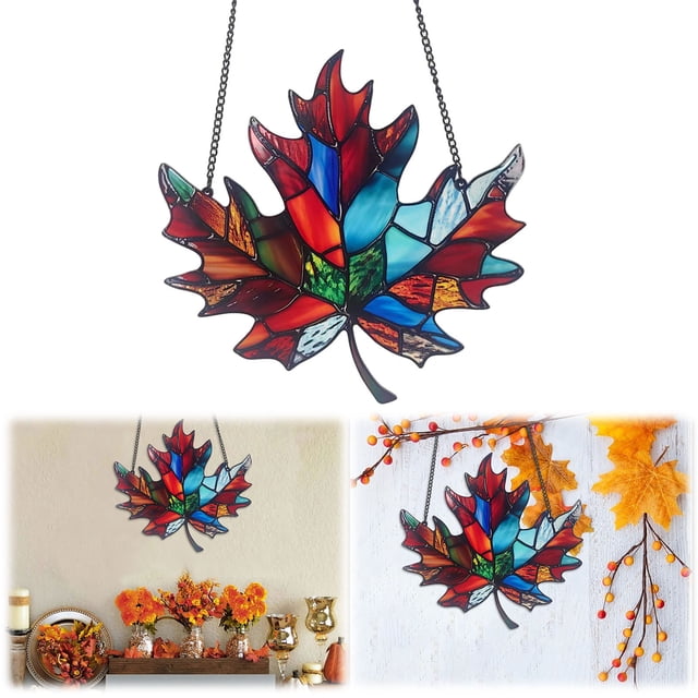 Exquisite Maple Leaf Ornament Decorative Hanging Charm For Home Garden And Festival Enhancement